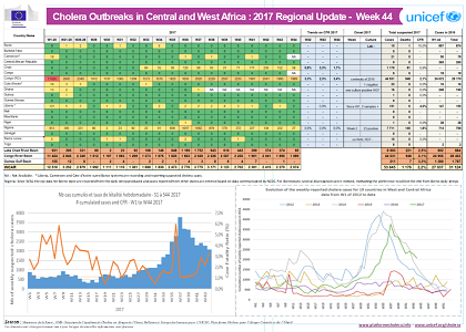Cholera Outbreaks in Central and West Africa : 2017 Regional Update - Week 44